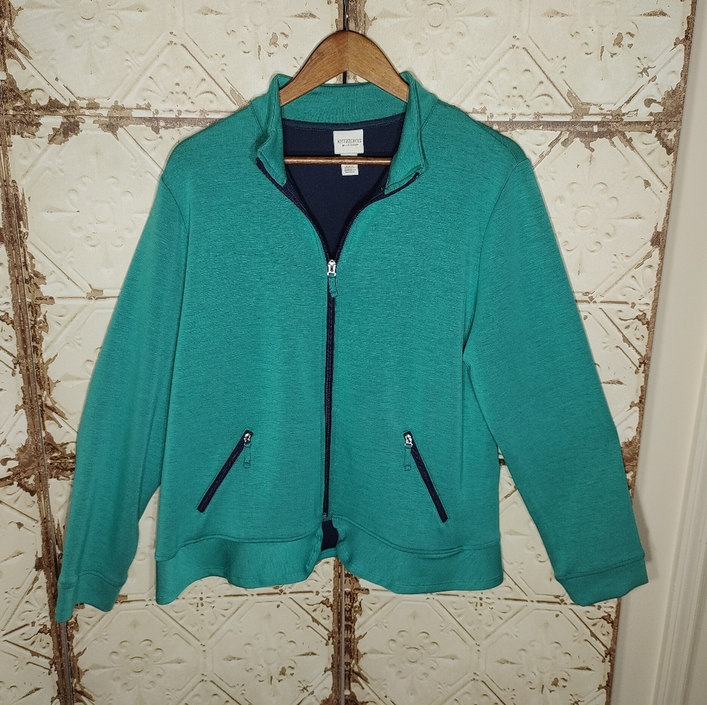 CHICO'S Teal Zip Front Jacket